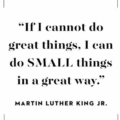 Small steps towards a goal makes a significant impact