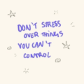 Control what you can. Let the rest go. Keep moving.